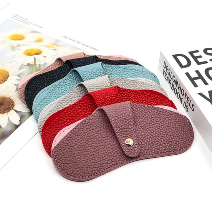 【Worldwide Delivery】 Soft Bag Glasses Case Stylish Fashionable Women's Sunglasses Box Leather Portable Eyeglasses Holder for Travel Daily Use Female-Focused Sunglasses Protection Eyewear Storage