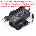 775 Motor Universal Adjustable AC To DC 3V-DC 24V 5A Power Adapter Voltage Regulated EU Plug 100v-240v 50/60Hz. 