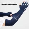 Cool Men Women Arm Sleeve Gloves Running Cycling Sleeves Fishing Bike Sport Protective Arm Warmers UV Cover Two finger Cut. 