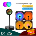 Sunset Lamp Projector Rainbow Lamp Photo Shoot Live Lighting Night Light For Home Bedroom Background Wall Decoration USB Table Lamps Led Floor Light. 