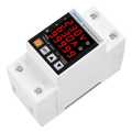 TAXNELE 63A 230V 3 IN1 Display Din Rail Adjustable Over Under Voltage Surge Protector Relay Over Current Protect Kwh Power Watt Meter. 