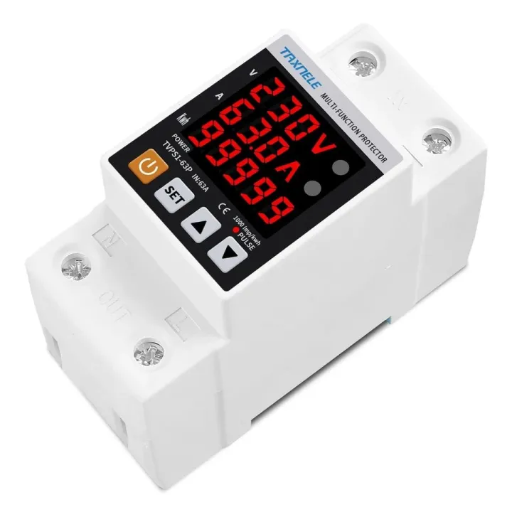 TAXNELE%2063A%20230V%203%20IN1%20Display%20Din%20Rail%20Adjustable%20Over%20Under%20Voltage%20Surge%20Protector%20Relay%20Over%20Current%20Protect%20Kwh%20Power%20Watt%20Meter%20-%20Image%204