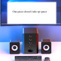 Mini Desktop Computer Subwoofer PE Triple Full Horn Knob Adjusted Stereo Subwoofer Bass Speaker for PC Laptop. 