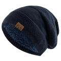 Label decor Winter hats Comfortable Warm Casual Beanie cap Winter Knitted lined hats for Outdoor activities Cold weather Skiing and snowboarding wear Men and women. 