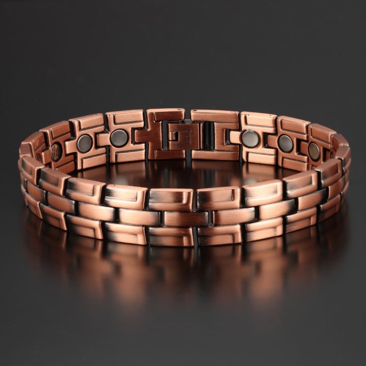 Men%2099.95%25%20Pure%20Copper%20Bracelet%20Double%20Strong%20Magnetic%20Therapy%20Red%20Copper%20For%20Arthritis%20Pain%20Relief%20Jewelry%20Accessories%20-%20Image%203