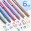 6Pcs/Set Cute Morandi Gel Pen Set Retro 0.5mm Color Signature Pen Student Writing Ink Pen Ballpoint Pen School Office Stationery. 