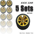 1/64 Wheels with Rubber Tires for 1:64 Toy Car Model Diecast Cars Miniature Parts Modified for Hotwheels (5 sets for 5 Cars).
