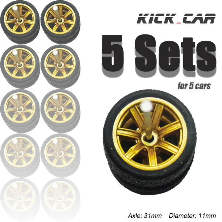 1/64%20Wheels%20with%20Rubber%20Tires%20for%201:64%20Toy%20Car%20Model%20Diecast%20Cars%20Miniature%20Parts%20Modified%20for%20Hotwheels%20(5%20sets%20for%205%20Cars)%20-%20Image%202