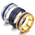 Cheap stainless steel green stone rings black wedding ring men. 
