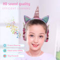 Unicorn Wired Headphone With Microphone Girls Daugther Children Music Stereo Earphone For Computer Phone Gamer Headset Kids Gift. 