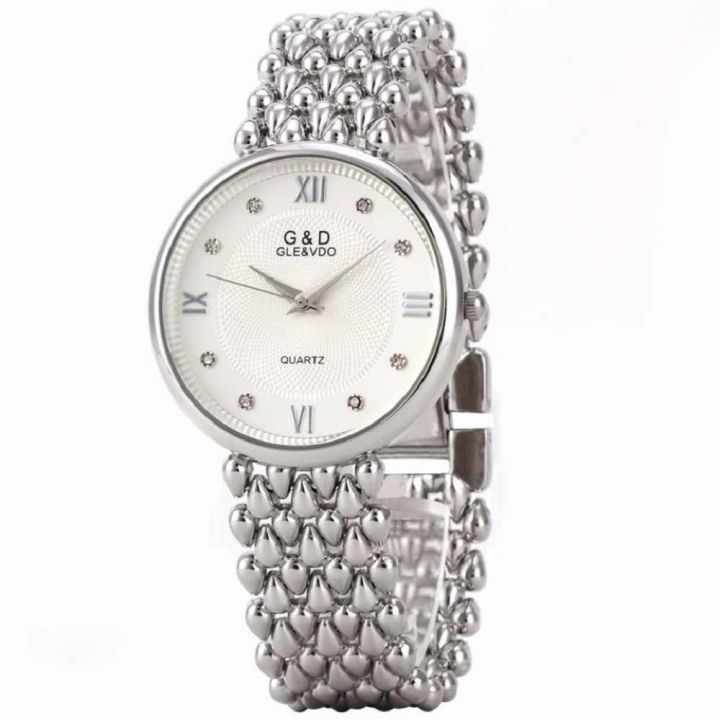 Stainless%20Steel%20Silver%20Simple%20Quartz%20Watch%20Lady%20Clock%20Casual%20Fashion%20-%20Image%202