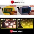 2024 Rimless Round Flip Up Clip on Oversized Men Polarized Clip Sunglasses Aviation Blue Mirror Big Driving Prescription Glasses. 