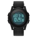 Rubber Strapped - 337 - Waterproof Super Slim - Round Case Shape - Fashionable - Digital Watch - for Men.