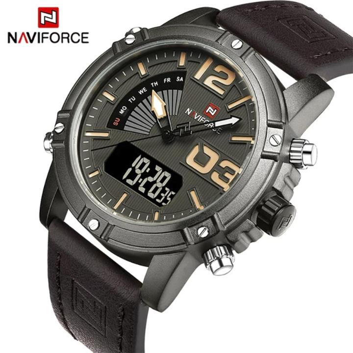 NAVIFORCE%20NF9095%20Luminous%20Faux%20Leather%20Strap%20Analog%20Digital%20Watch%20for%20Men-%20Chocolate%20-%20Image%202