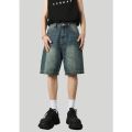 American Summer Denim Shorts Men's Cat Beard Simple Classic Youth High Street Popular Artistic Fashion Shorts Jeans. 
