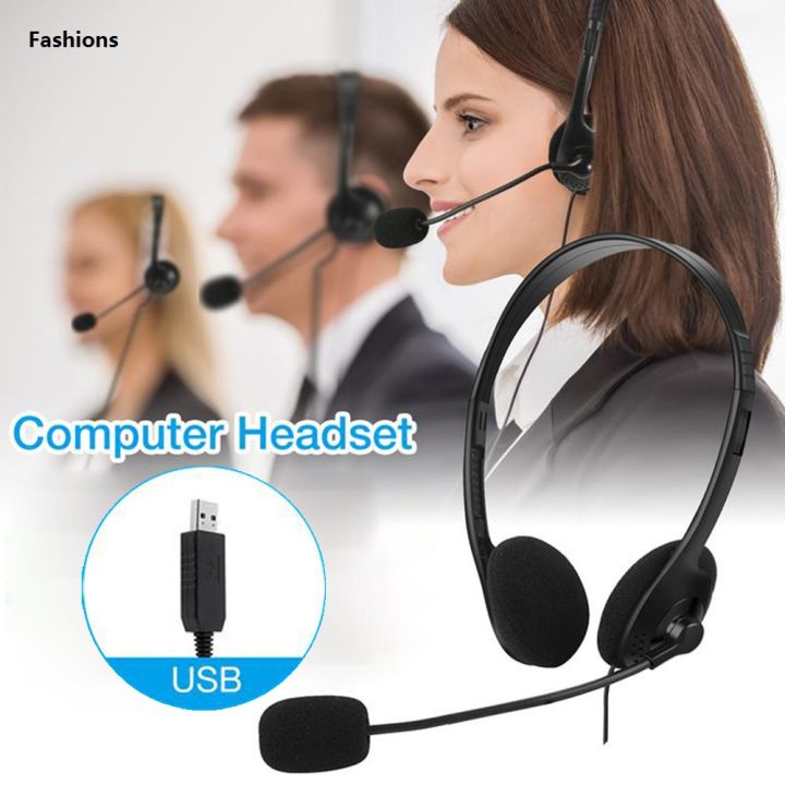 Fashions Call Center Clear Voice Office School Pc Gaming With Microphone Usb Wired Computer Headset Volume Control Noise Reduction