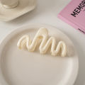 Dopamine Creamy Color Geometry Wave Line Back Head Hair Claw Hair Claw Clip Mystic.