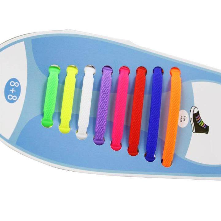 RHS%20Online%20Colored%20No%20Tie%20Elastic%20Shoe%20Laces%20100%25%20Silicone%20Trainers%20Adult%20Shoelaces%20-%20Image%204
