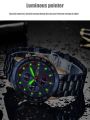 New Arrival LIGE Blue Fashion Stainless Steel Waterproof Quartz Watch.