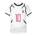 Summer Men's Blue Lock Japanese Anime Football Jersey White T-shirt Women's Children's Sports Short Sleeve. 