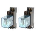 2X HH52P DC 24V Coil DPDT 8 Pins Electromagnetic Relay with DYF08A Base, Black+ Clear Blue. 