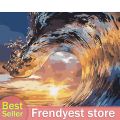 COD Sea Wave Painting By Number Kit Acrylic Paints Set DIY Handpainted Drawing. 