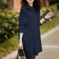 ZANZEA Women Casual Loose Button Up Shirt Solid Loose Side Slit Office Blouse Tops.
