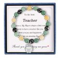 Apple Pendant Bracelet Teacher's Day Gift Bracelet Teacher Pink Zebra Amethyst Bracelet Teacher's Day Bracelet.