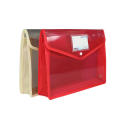 Press Button File Folder Flexible A4 Size Transparent Document Bag Waterproof Plastic Paper Organizer for Office Supplies. 