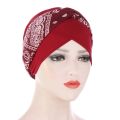 Headwraps hats for women Knotted Print Twist Cotton Headband Caps Chemo Beanies Turban Headwear Hats for Cancer Daily Use. 