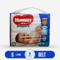 Huggies Belt System Baby Diapers Small Size Tape (4-8KG) 80 Pcs Pack, Made in Malaysia.