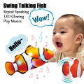 Simulation Electric Fish for Baby Repeat Speaking LED Light Happy Music for Baby to Play Tapping Fish Toy Mobile Moving Fish Toy.