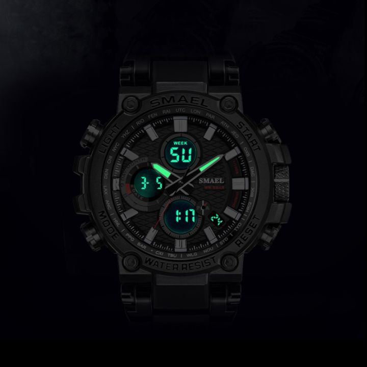 SMAEL%201803%20Sport%20Watch%20Men%20Watches%20Waterproof%205Bar%20Dual%20Time%20Men's%20Military%20Watches%20Shock%20Resistant%20Alarm%20Clock%20-%20Image%204