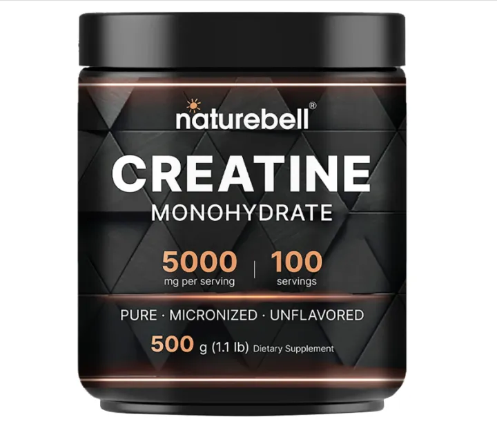 NatureBell Instant Creatine Monohydrate Powder 500 Grams, 5000mg Per Serving, Unflavored Micronized Creatine Powder - Pre Workout | Keto | Vegan | Dissolves Easy | Filler Free - 100 Servings (1.1Lb)