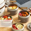 Bento Lunch Box Set Portable Keep Warm Lunch Container With Insulated Bag Stainless Steel Thermal Food Container Tableware.