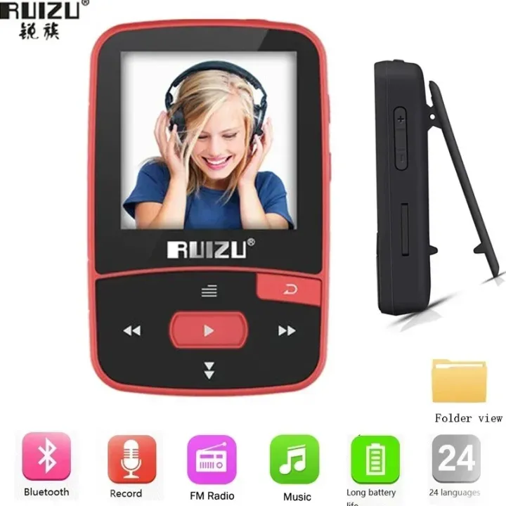 RUIZU%20X50%20X52%20Sport%20Bluetooth%20MP3%20Player%208gb%20Clip%20Mini%20with%20Screen%20Support%20FM,Recording,E-Book,Clock,Pedometer%20music%20player%20-%20Image%202