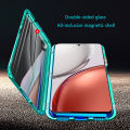 Biruiqu For Honor X9D Magnetic Absorption Case Metal Frame Shockproof Double Sided Tempered Glass Magnetic Case Cover. 