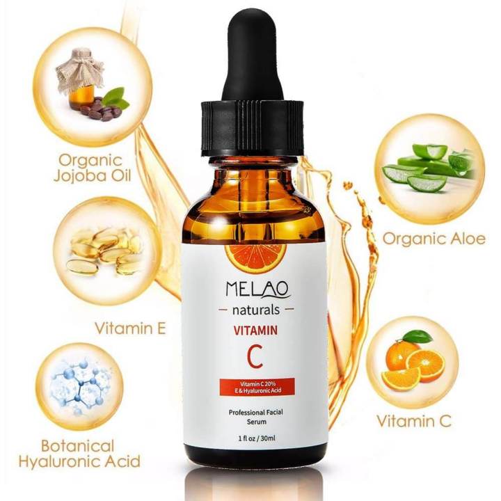 MELAO Natural Vitamin C Serum for Face Organic Anti-Aging Topical Facial Serum, 20% Vitamin C + E 30ML