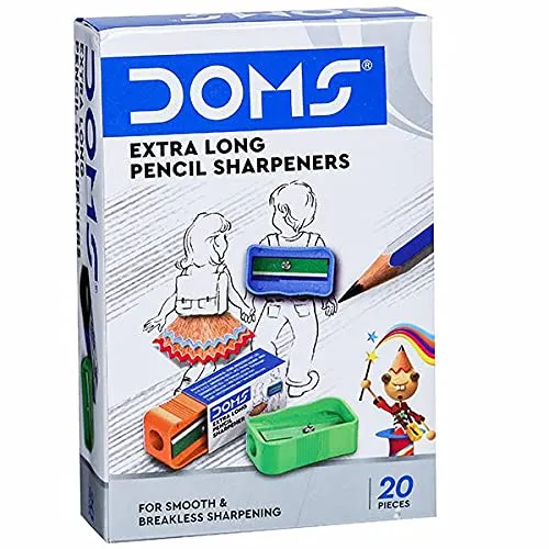 DOMS%20Non-Toxic%20Extra%20Long%20Multicoloured%20Pencil%20Sharpener%20%7C%20Box%20Pack,%2020%20Pieces%20%7C%20Smooth%20&%20Breakless%20Sharpening%20-%20Image%205