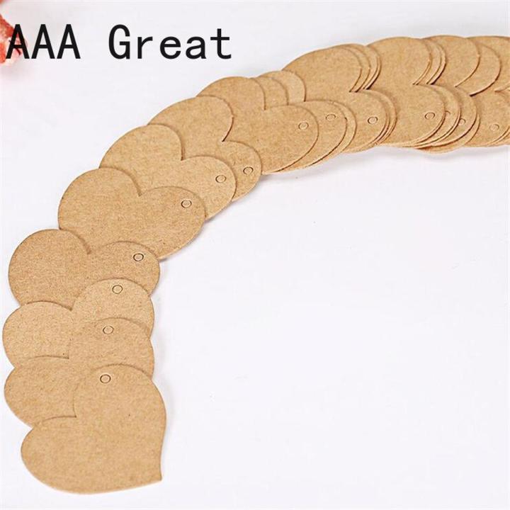 100 étiquettes En Papier Kraft En Forme De Cœur - Pour Mariage, Cadeaux, Prix