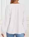 Ladies Fashionable 2024 long sleeve crew neck shirts button down ruffle casual dressy blouse tops. 