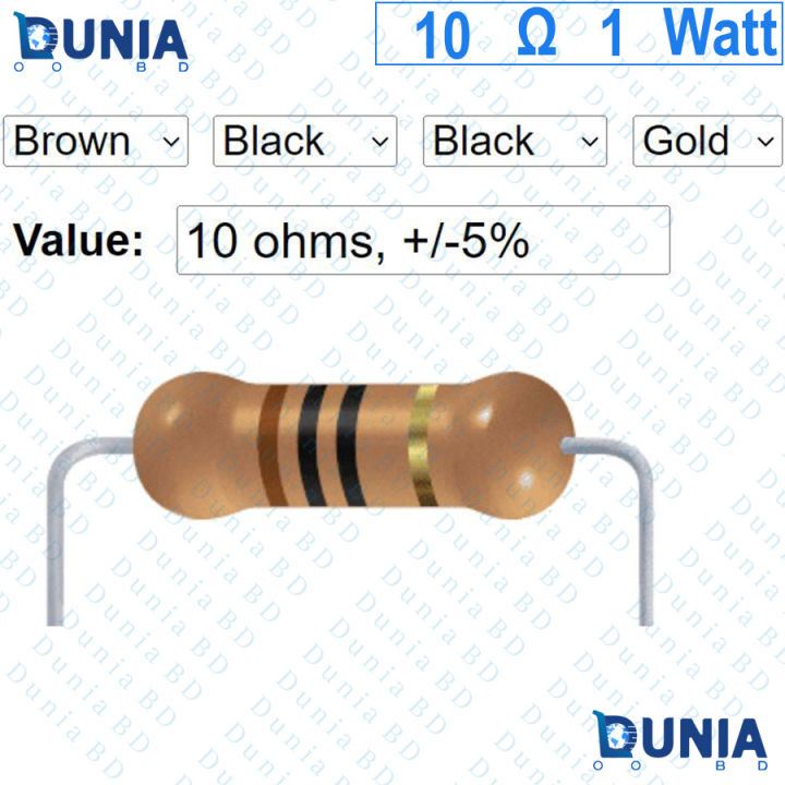 10%20ohm%201%20watt%20One%20watt%20Resistor%20%C2%B15%25%2010%CE%A9%2010%20ohms%20Metal%20Oxid%20Film%20Resistance%20-%20Image%202