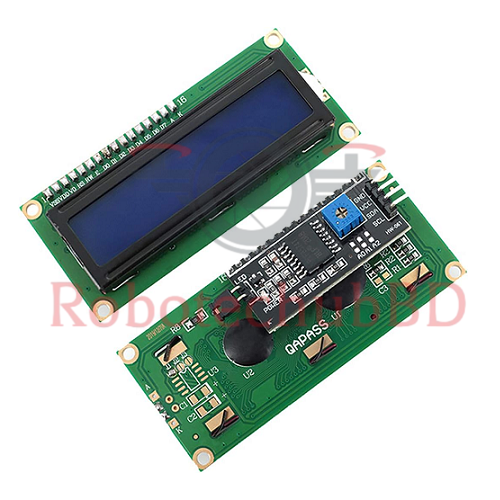 16x2 LCD Display with I2C Module | Blue/Green Backlight Screen for Arduino, ESP32, Raspberry Pi & IoT Projects | HD44780 Compatible