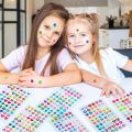 Cartoon 3D Gems Sticker Earrings for Girls 60-360pcs Self-Adhesive Glitter Crystal Stickers Toddler Kids Ear Sticky Jewelry Toys. 
