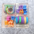 Cute colored Hair Accessories Set: Square Box with Colorful Hair Ties and Mini Hair Clips, suitable for Girls and Children.