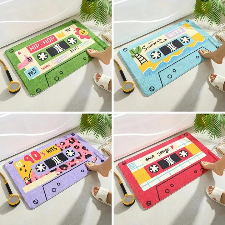 Retro%20Classic%20Cassette%20Music%20Tape%20Soft%20Mats%20Rugs%20Home%20Entrance%20Carpet%20Bedroom%20Toilet%20Bathroom%20Door%20Absorbent%20Non-Slip%20Foot%20Pad%20-%20Image%204