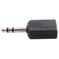 3X Mono 6.35mm Male Plug to Dual 6.35mm Female Socket Splitter Adapter Connector.