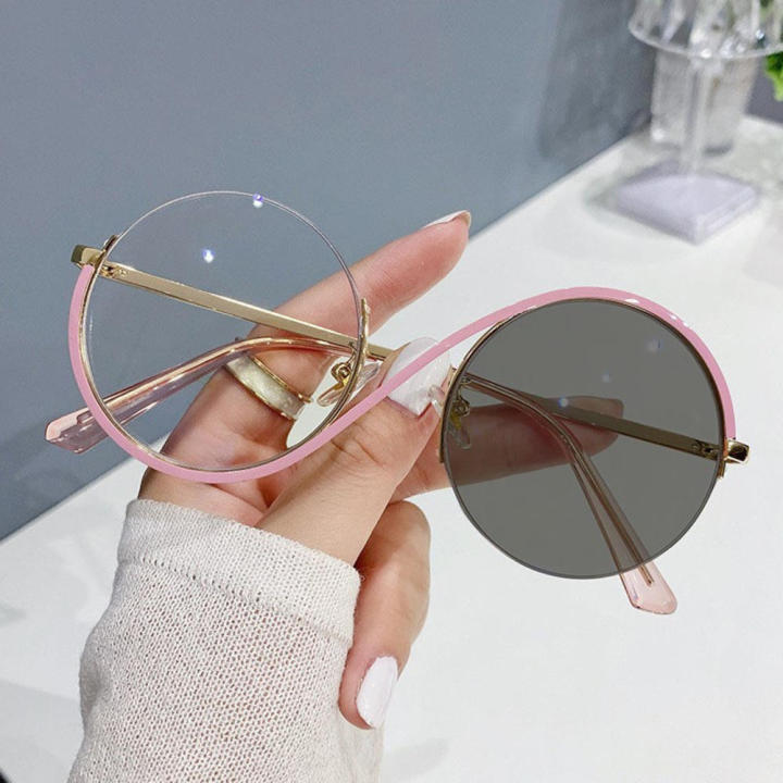 Anti-blue Light Mirror Round Frame Plain Face Glasses Frame