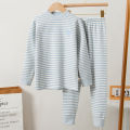 Boneless Shu velvet color cotton children's underwear set for boys and girls Cotton home elastic base warm autumn clothes and autumn pants. 
