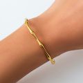 Punk Gold Color Bamboo Joint Open Cuff Bangles 2023 Trend Bracelet for Women Men Classic Charm Bracelet Couple Hand Jewelry Gift.